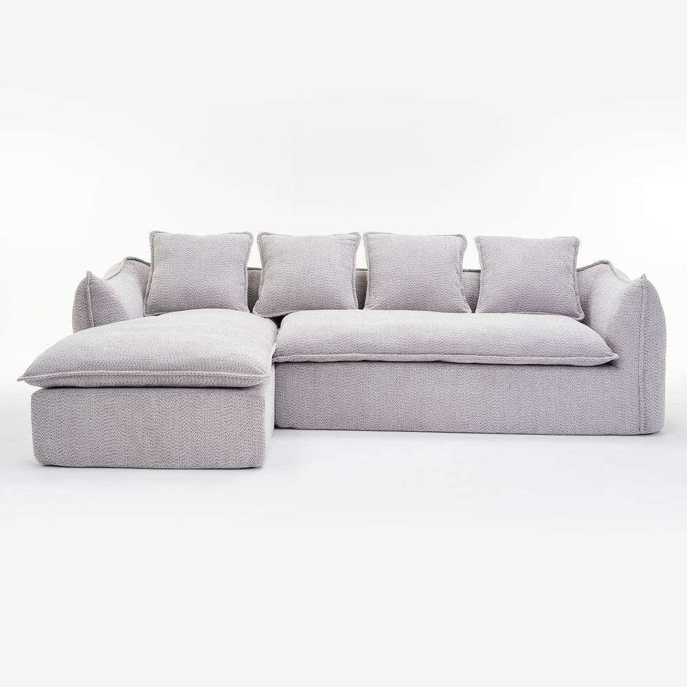 106.3 in Wide Square Arm Fabric L-Shaped Modern Upholstered Sofa in Gray price history on PriceWatchPro