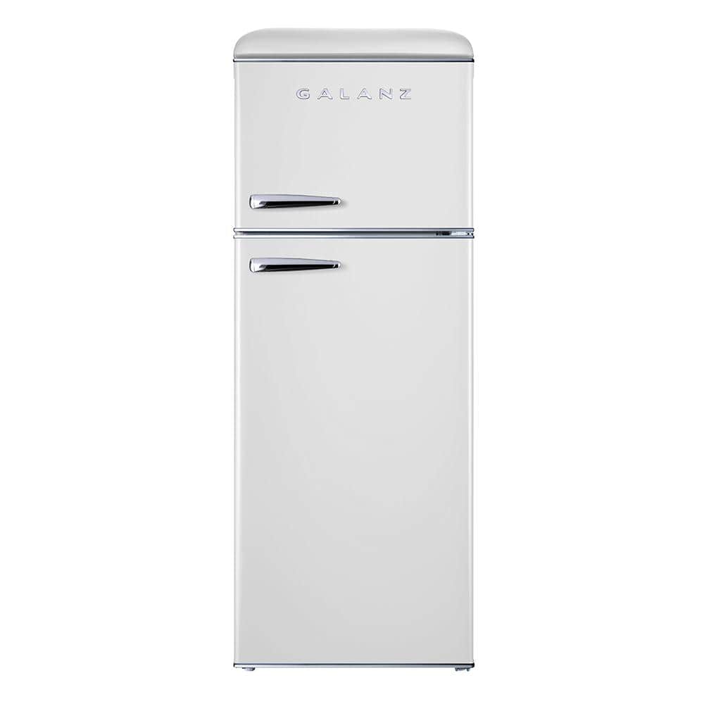 Reviews For Galanz 7 6 Cu Ft Retro Mini Fridge Dual Door With Freezer In Milkshake White Energy Star Glr76tweer The Home Depot