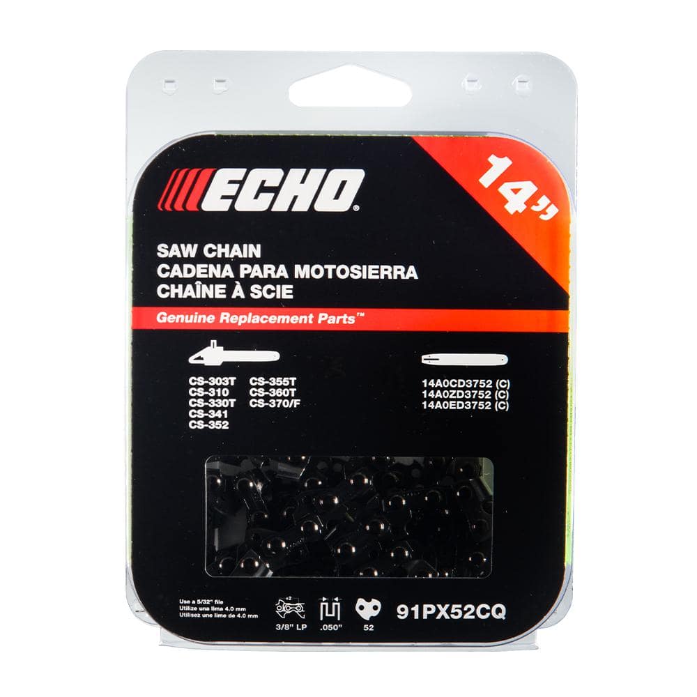 ECHO 14 in. Low Profile Chainsaw Chain 52 Link 91PX52CQ The Home Depot