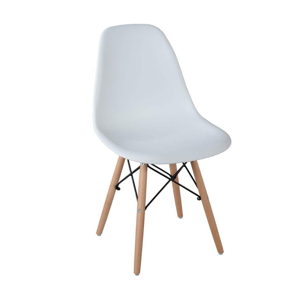 White Ergonomic Curved Back Premium Plastic Outdoor Dining Chair (Set of 6)