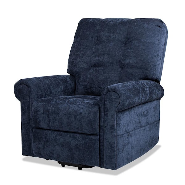 Irwin 36 in. Power Lift Assistance Recliner Arm Chair in Dusk Navy Blue Chenille