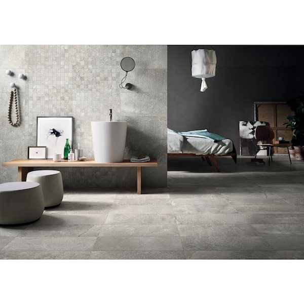Brixstyle Glacier 2 in. Square 12 in. x 12 in. x 0.39 in. Matte Porcelain Mesh-Mounted Mosaic Tile (6 sq. ft./Case)