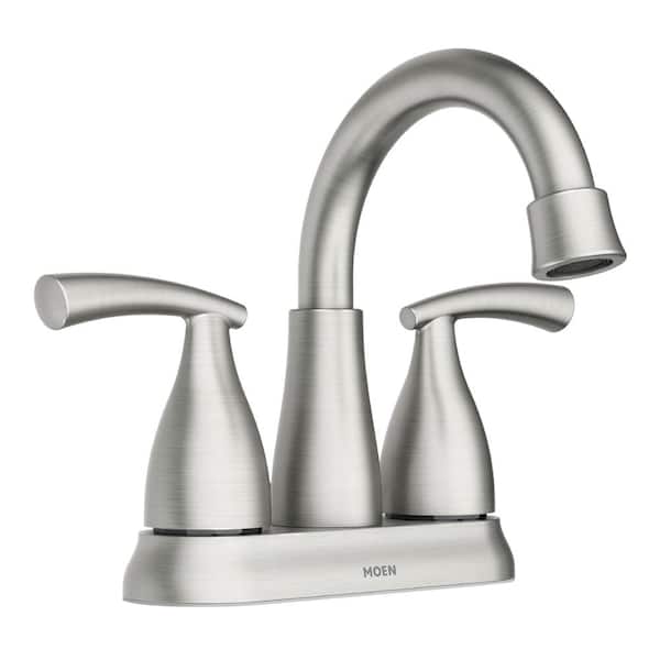 MOEN Essie 2-Handle 4 in. Centerset Bathroom Faucet in Spot Resist Brushed Nickel