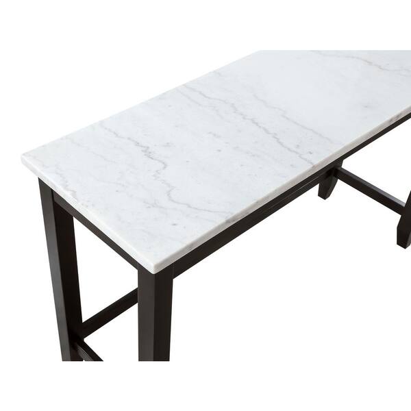 Coaster Toby Espresso and White Marble Top 60 in. Rectangular 4
