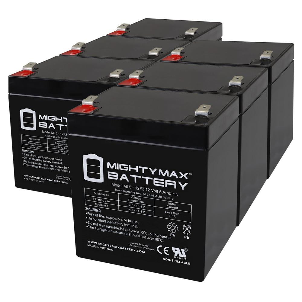 12-Volt 5Ah F2 SLA Replacement Battery for Eaton Powerware PW3105-350VA-6 Pack price history on PriceWatchPro