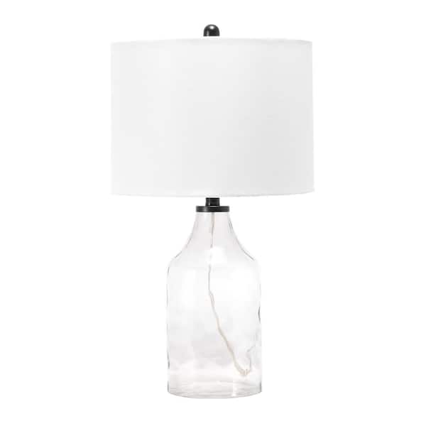 nuLOOM Carbone 24 in. Clear Glass Contemporary Table Lamp with Shade