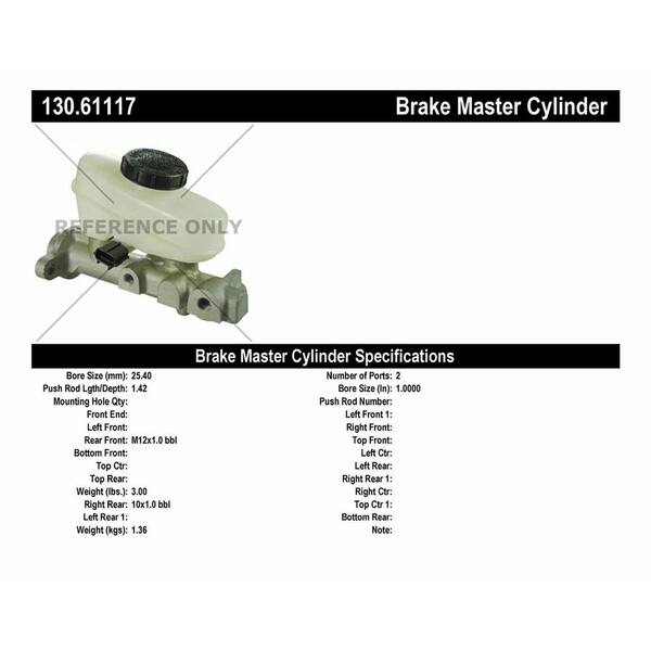 Centric Parts Brake Master Cylinder