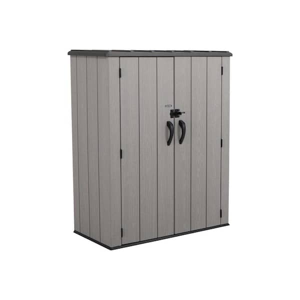 Lifetime Vertical 56 in. W x 69 in. D x 29 in. H Resin Outdoor Storage Cabinet Shed