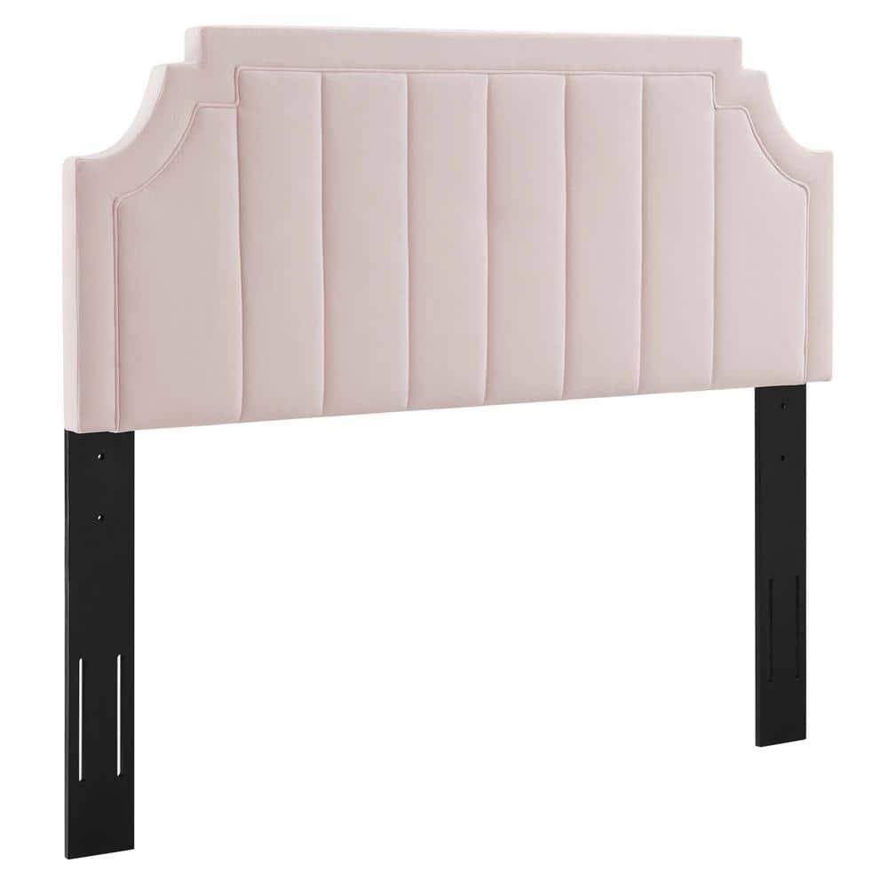 MODWAY Alyona Pink Channel Tufted Performance Velvet Twin Headboard MOD ...