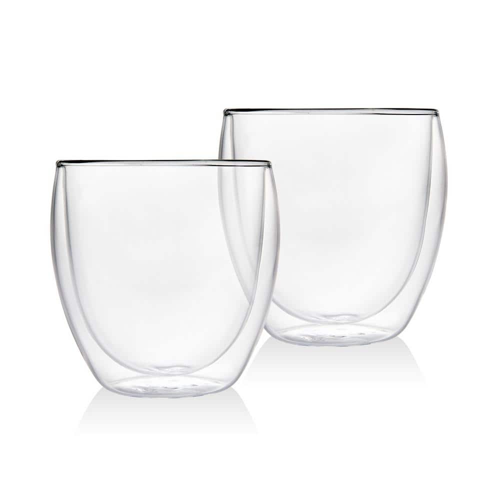 Bodum Glass Double-Wall Insulated Glasses Clear 8 Oz Each (Set of 2)