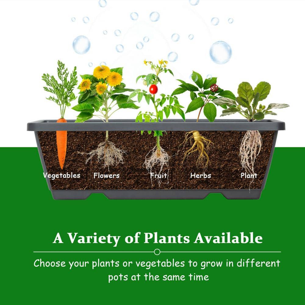Gray 4 FT Vertical Raised Garden Bed with 5-Tier Planter Box Set