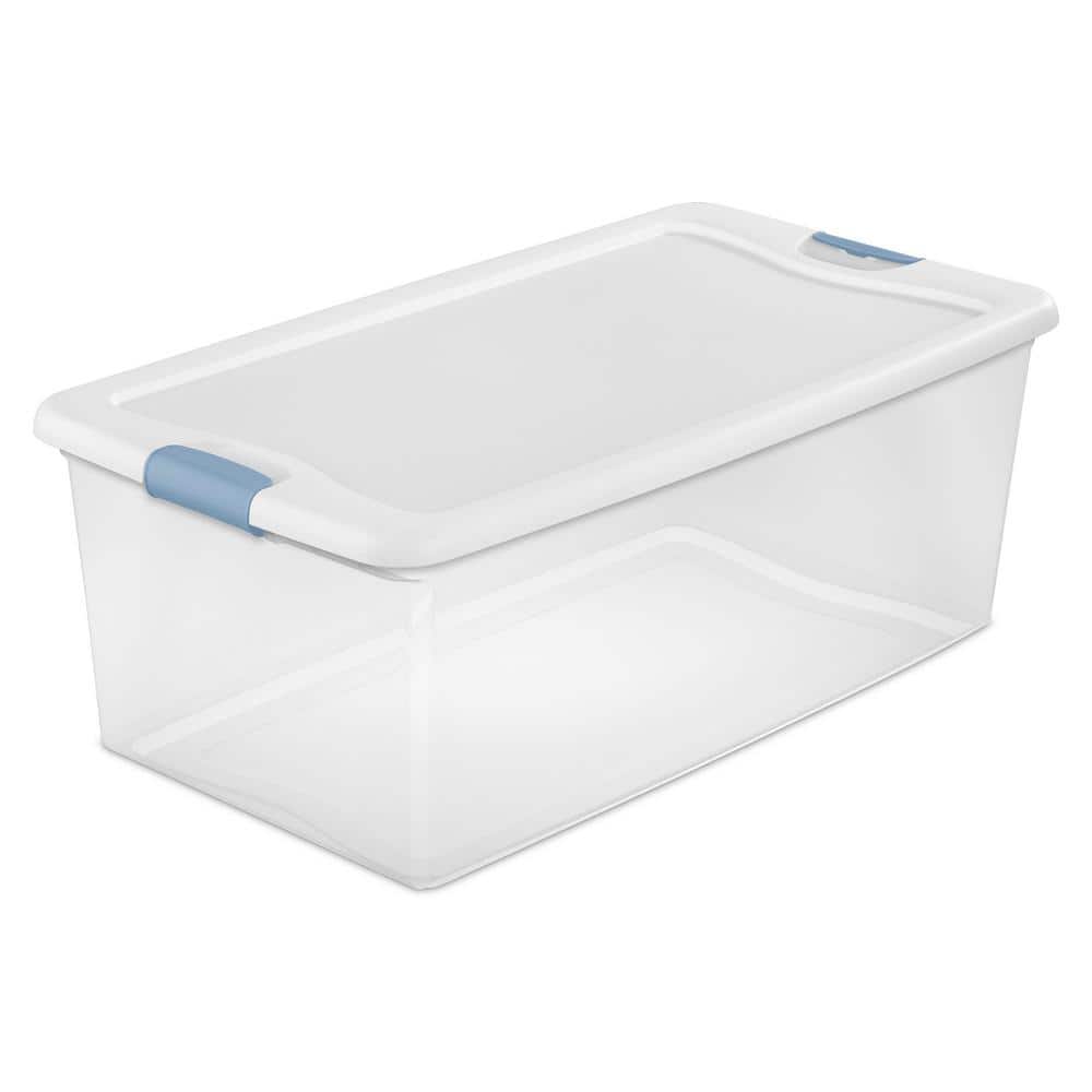 106 Qt. Clear and Blue Stackable Latching Storage Box Container (20-Pack) price history on PriceWatchPro