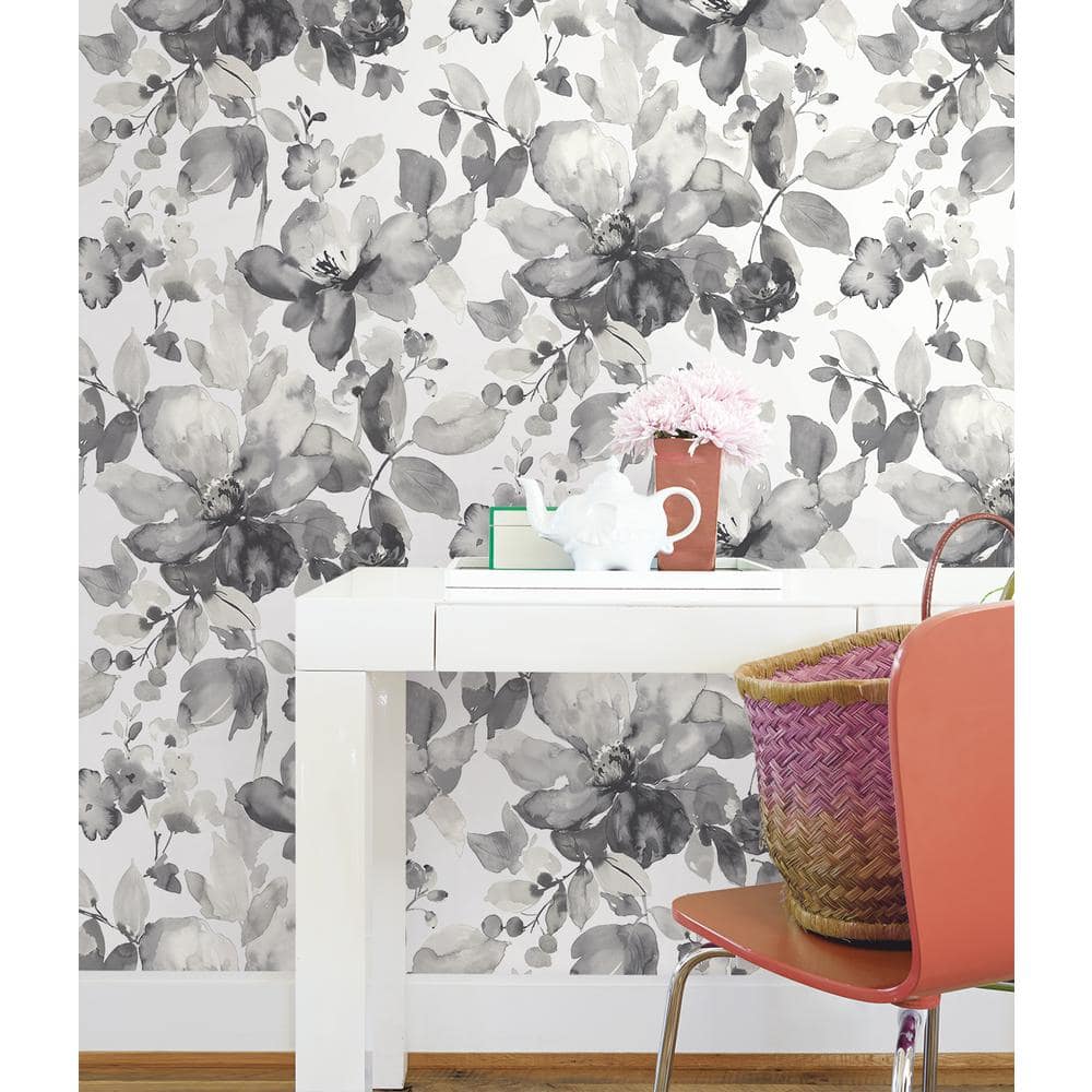 Inkwell Watercolor Garden Floral Pre-Pasted Wallpaper Roll