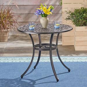 Vigo Shiny Copper Round Aluminum Outdoor Dining Table