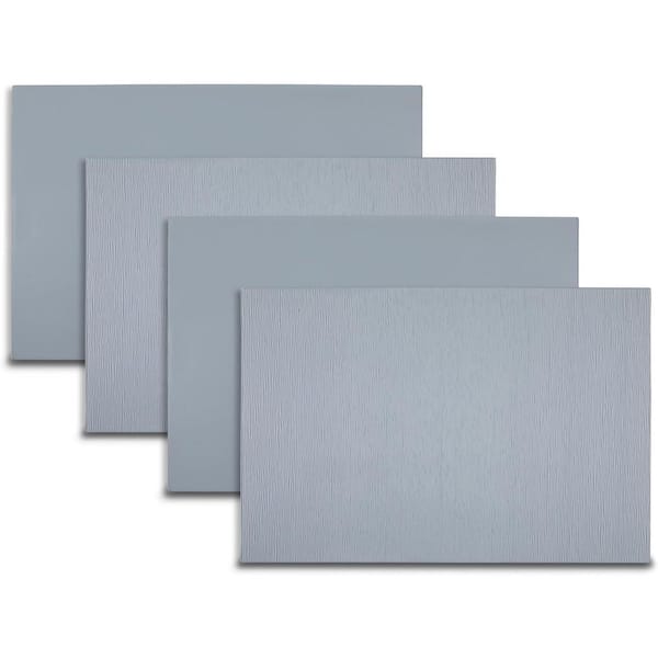 Ridges 18 in" x 12 in" Slate Blue Reversible Vegan Leather Wipe Clean Placemat Set of 4