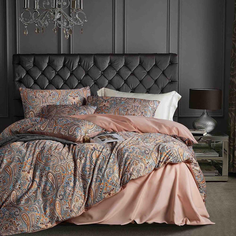 5-Piece Gold Microfiber King Duvet Cover Set