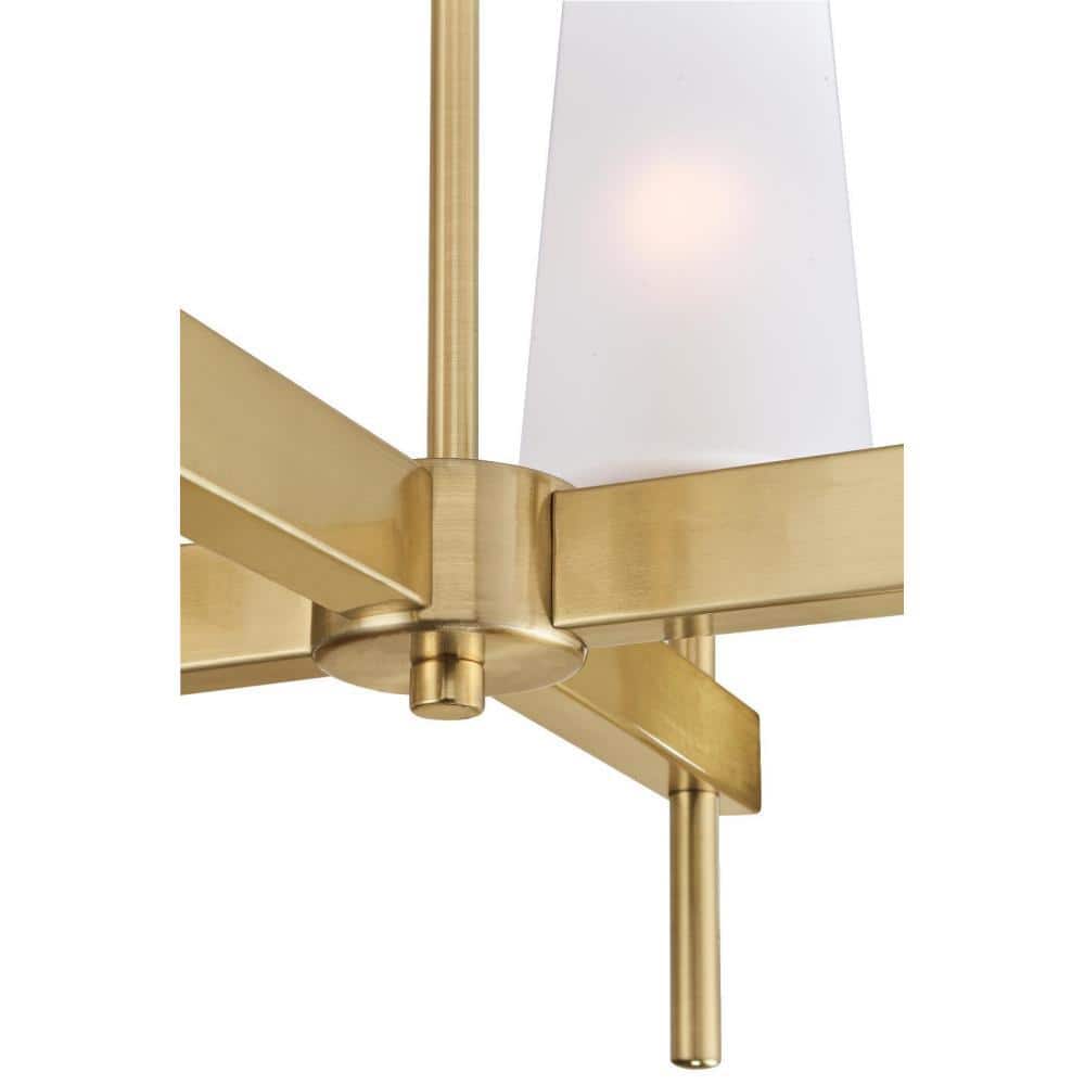Chaddsford 6-Light Champagne Brass Chandelier with Frosted Glass Shades