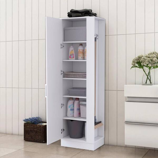 Amucolo 21.1 in. W x 14.76 in. D x 72.32 in. H White Bathroom