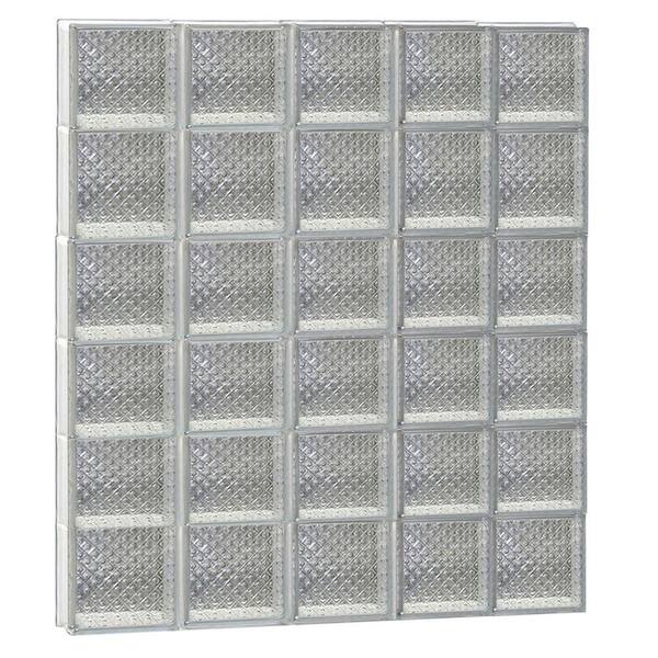 Clearly Secure 38.75 in. x 46.5 in. x 3.125 in. Frameless Diamond Pattern Non-Vented Glass Block Window