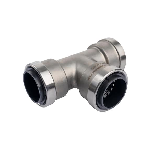 QUICKFITTING 1-1/4 in. Stainless Steel Push-to-Connect Tee Fitting