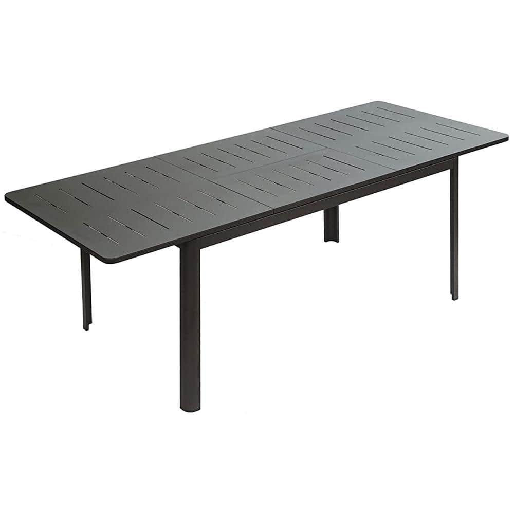 Clihome Patio Dining Expandable Table Metal Aluminum Outdoor Table for 6Person to 8Person