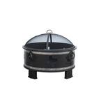 Montrose Diameter 30 in x H23.8in. Round Steel Wood Burning Fire Pit with Texas Decoration