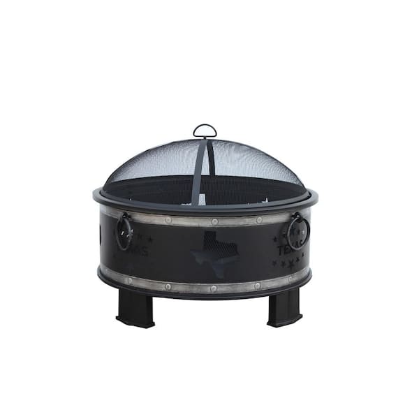 Round Steel Wood Burning Fire Pit, Home Depot Fire Pits Wood Burning