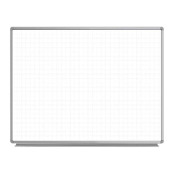 Lean Board 48 in. x 36 in. Wall-Mounted Whiteboard Magnetic Ghost Grid White (1-Pack)