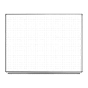 Lean Board 48 in. x 36 in. Wall-Mounted Whiteboard Magnetic Ghost Grid White (1-Pack)