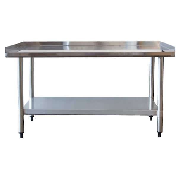 Sportsman 48 in. Stainless Steel Prep Table with Upturn Edges and Galvanized Shelf