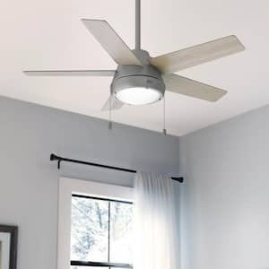 Burroughs 44 in. Indoor Matte Silver Ceiling Fan with Light Kit