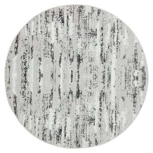 Milano Home Gray 7 ft. Round Woven Area Rug