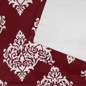 Medallion Burgundy Medallion Woven Room Darkening Grommet Top Curtain, 52 in. W x 84 in. L (Set of 2)