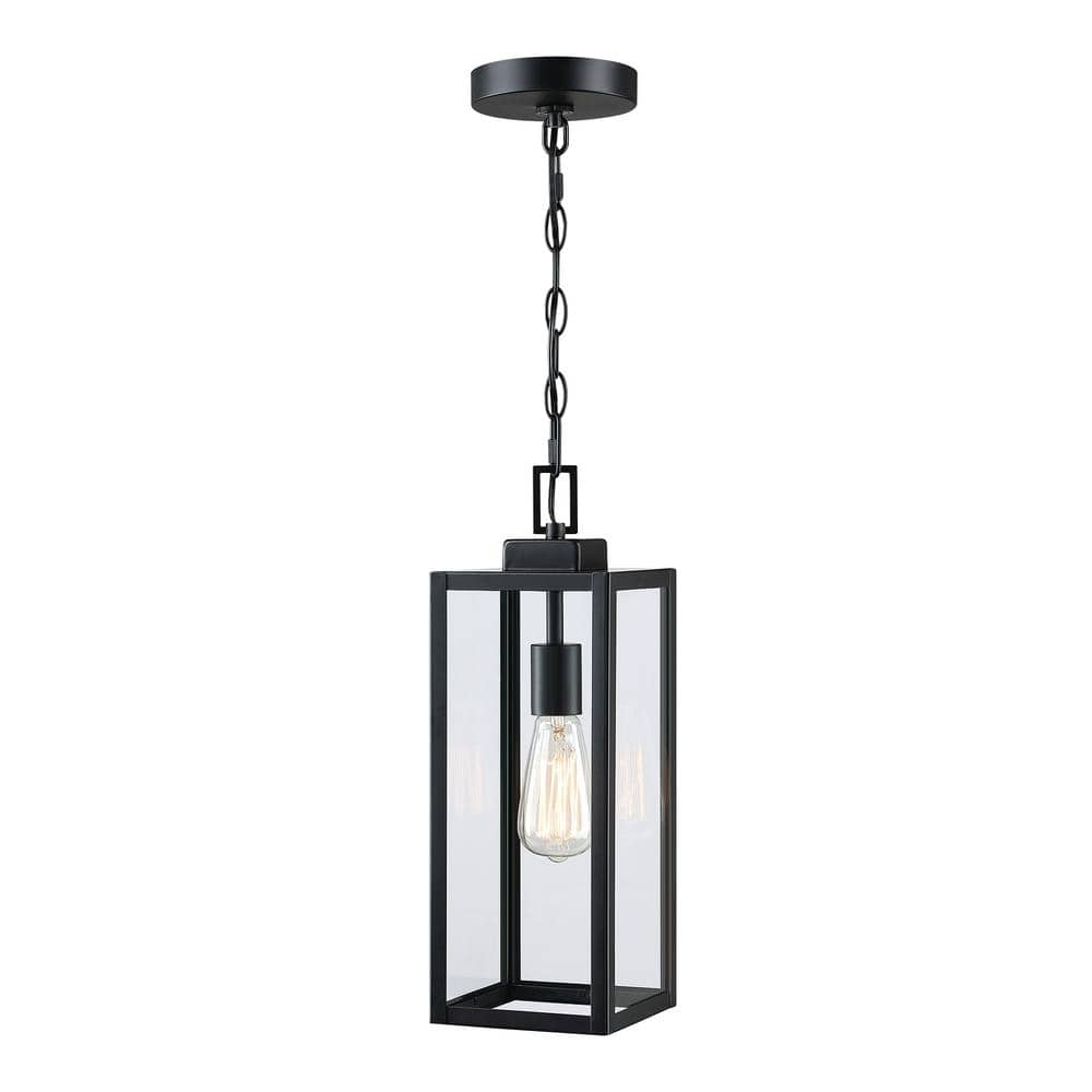 Hukoro 16.5-in Matte Black Modern/Contemporary Outdoor Light Post Lantern