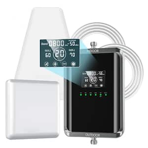 2 Amp Signal Booster Wireless Black 8000 ft. with Boost 4G LTE and 5G