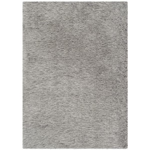 Venice Shag Silver Doormat 2 ft. x 3 ft. Solid Area Rug