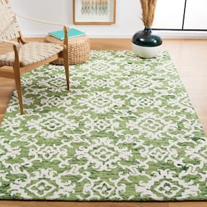 Blossom Green/Ivory 6 ft. x 9 ft. Floral Antique Area Rug