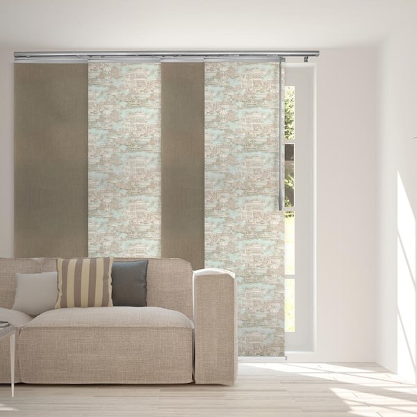 EMOH Garden Storm 48 in. - 88 in. W x 94 in. L Adjustable 4- Panel White Single Rail Panel Track with 23.5 in. Slates