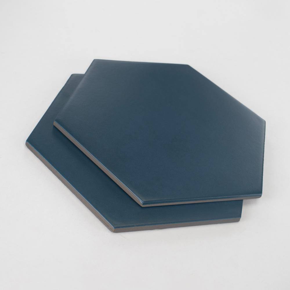 Blue Matte 9x10 Hexagon Porcelain Tile