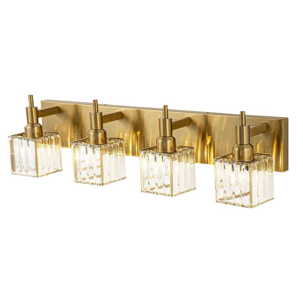 EDISLIVE Orillia 27.5 in. 4Light Modern Gold Bathroom Vanity Light