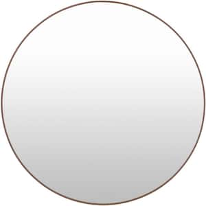 Aranya Modern Accent Mirror, Dark Brown, 32 in. H x 32 in. W x 1 in. D