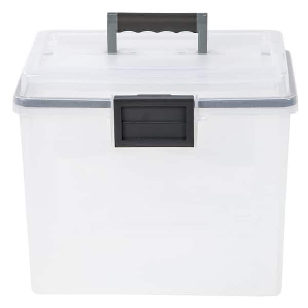 IRIS 19 Qt. Portable WeatherPro File Storage Box in Clear 110350 - The Home  Depot