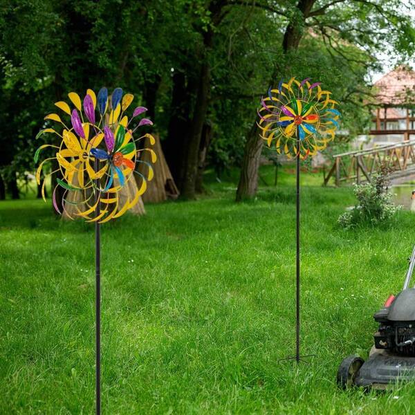 65 in. H Multi-Colored MetalUnique Tree Leaf Wind Spinner