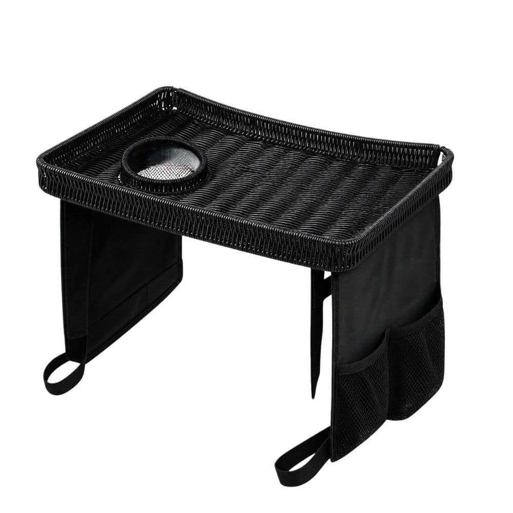1-Pack Handwoven Rattan Detachable Walker Tray Table Accessory with Built-In Cup Holder for Daily Errands Use in Black price history on PriceWatchPro