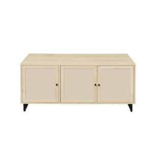 Natural 23 in. H 3-Door Cabinet - Versatile Sideboard Accent Cabinet