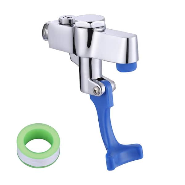 ALEASHA Wall Mounted Pot Filler Push Back Glass Filler Faucet with Male Inlet in Chrome