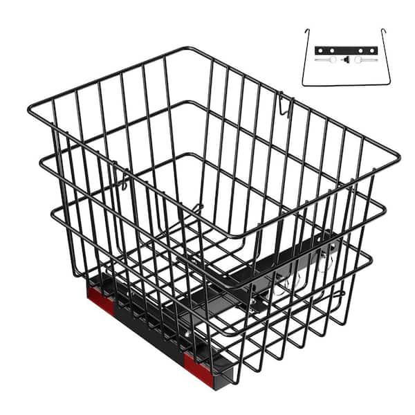 SKYSHALO Scooter Rear Basket, Heavy Duty Metal Wire Basket with Handle, Spacious Cargo Basket, Works with 1 in. Receiver