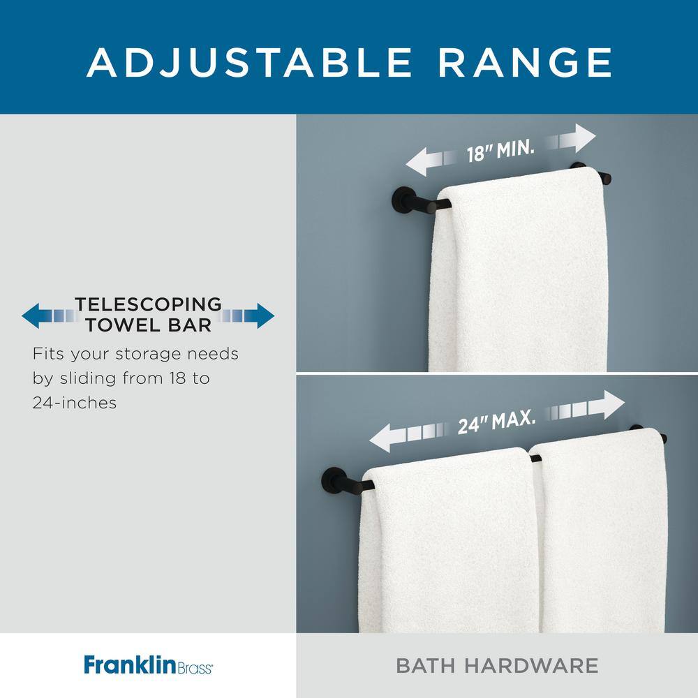 Matte Black Adjustable Wall Mounted Double Towel Bar
