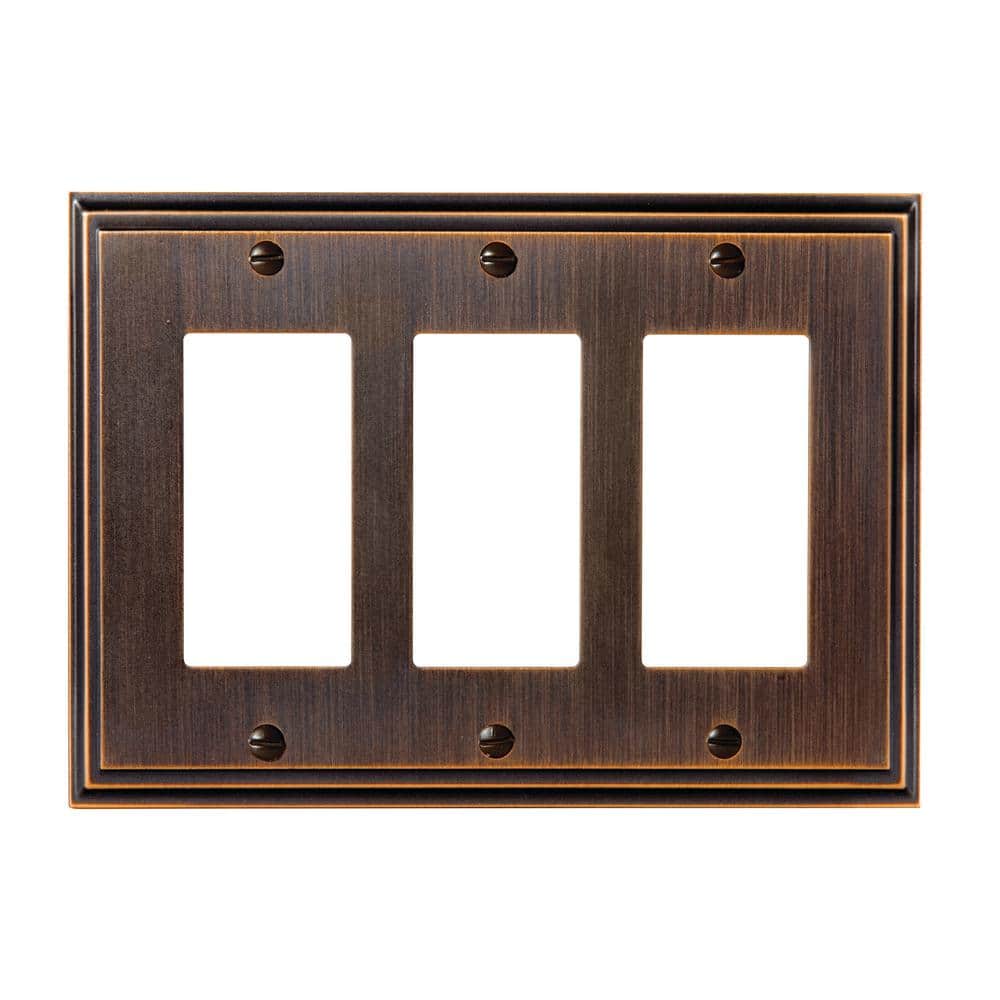 Bronze 3-Gang Decorator/Rocker Wall Plate (1-Pack)