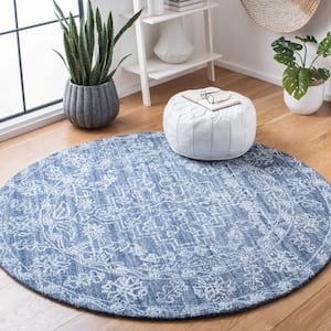 Marquee Navy 6 ft. x 6 ft. Persian Oriental Round Area Rug